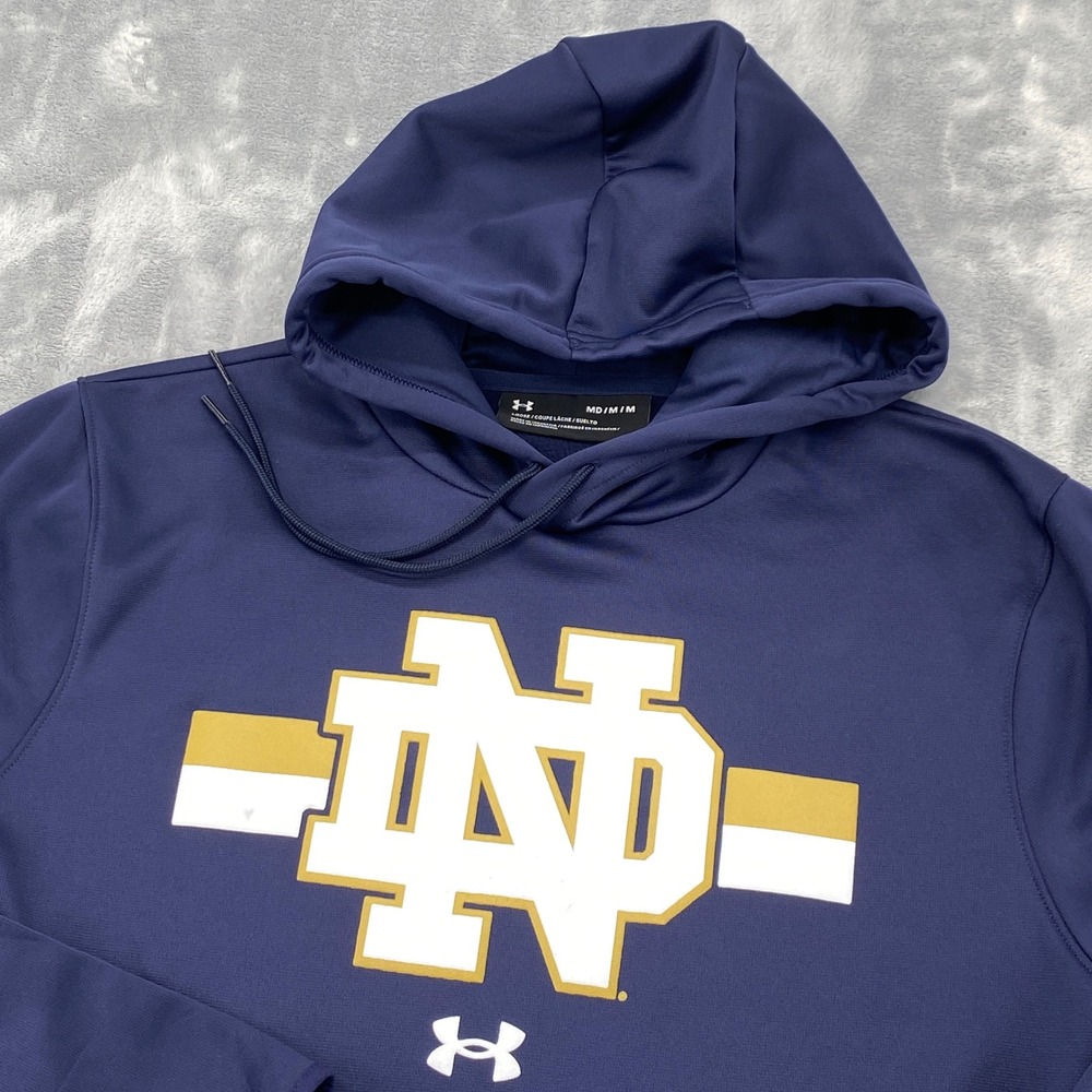 Under Armour Notre Dame Fighting Irish Navy Blue Hoodie Mens Medium UM1443